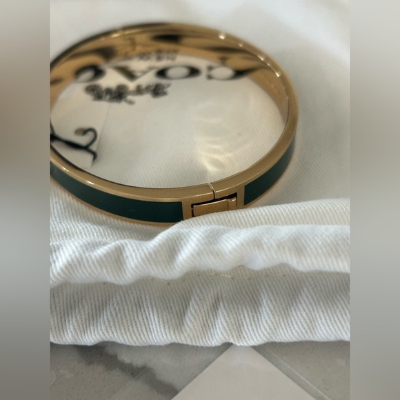 Coach Viral Green and Gold Carriage Bangle - Picture 2 of 3